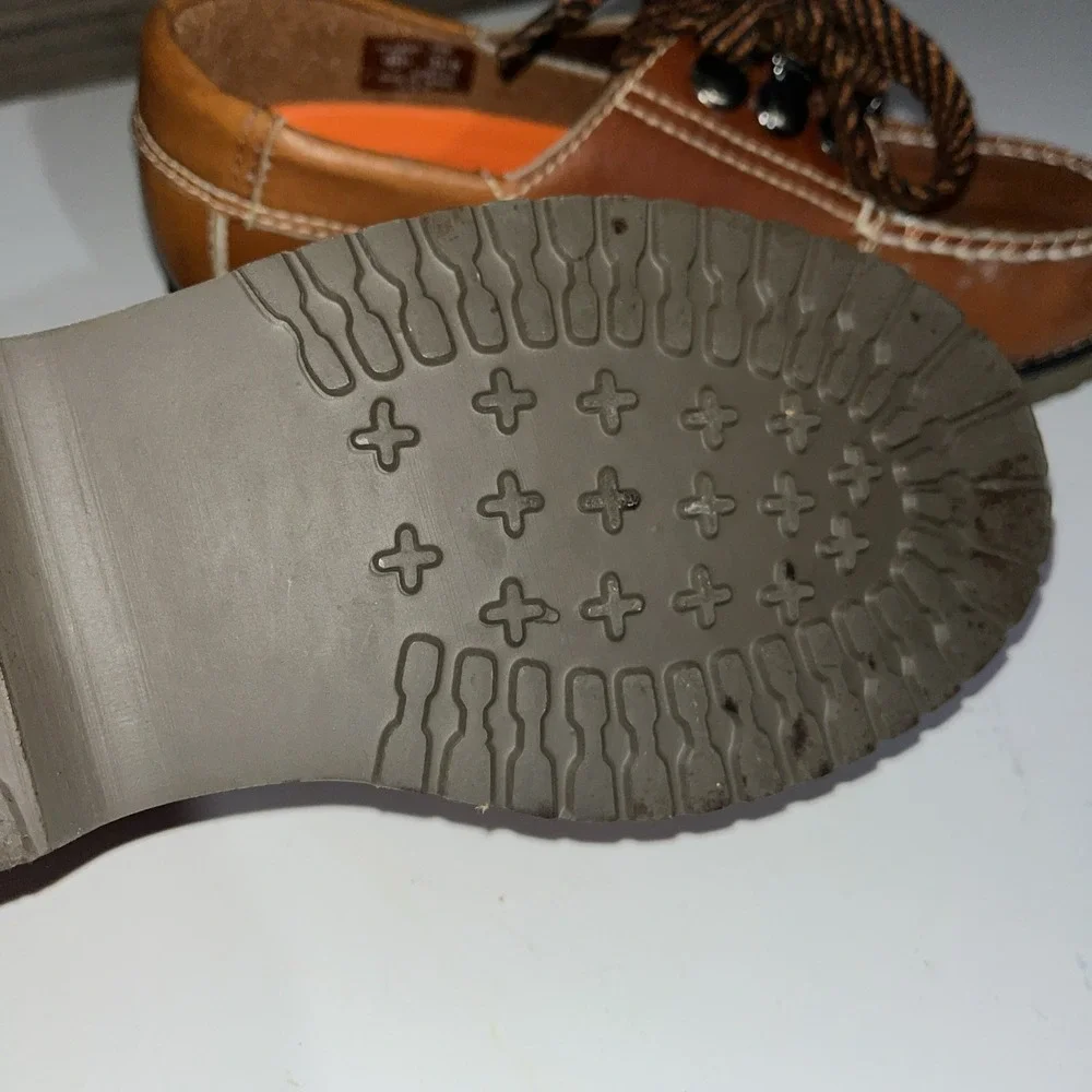 Old Stock JCPenney Leather Vintage Kids Shoes Toddler‎ Brown Oxfords 3.5 D